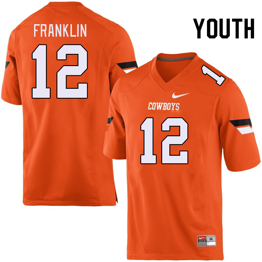 Men #12 Kam Franklin Oklahoma State Cowboys College Football Jerseys Stitched Sale-Orange - Click Image to Close